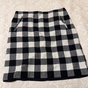 Talbots Monochrome Checkered Pencil Skirt